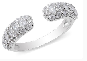 White Zircon Open Design Stackable Ring