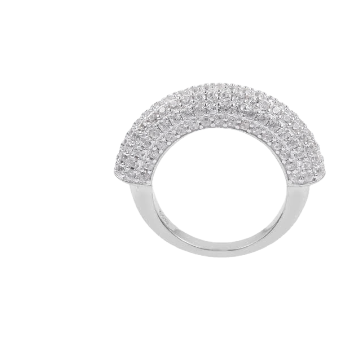 White Zircon Half Band Ring