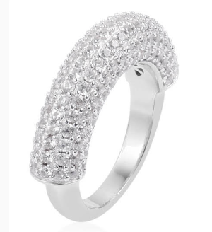 White Zircon Half Band Ring