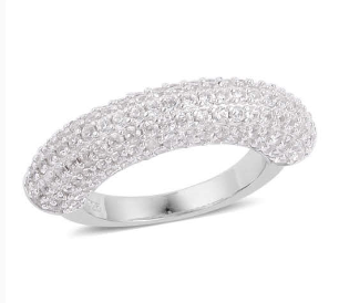 White Zircon Half Band Ring