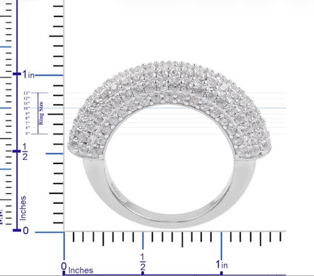 White Zircon Half Band Ring