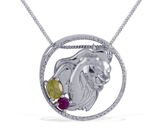 Zodiac Leo Ruby & Peridot Necklace