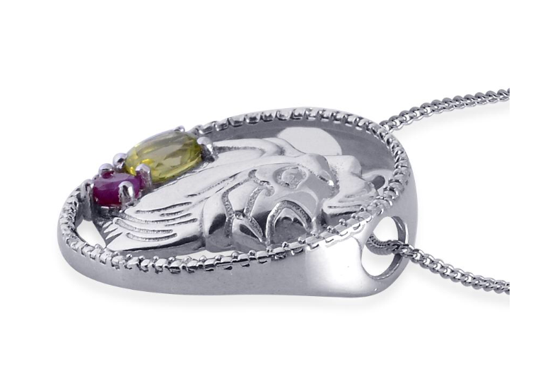 Zodiac Leo Ruby & Peridot Necklace