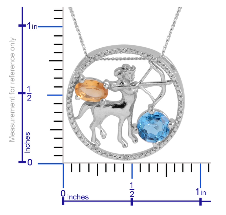 Zodiac Sagittarius Topaz & Citrine Necklace