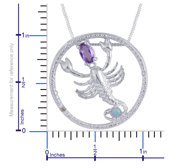 Zodiac Scorpio With Amethyst & Opal Necklace