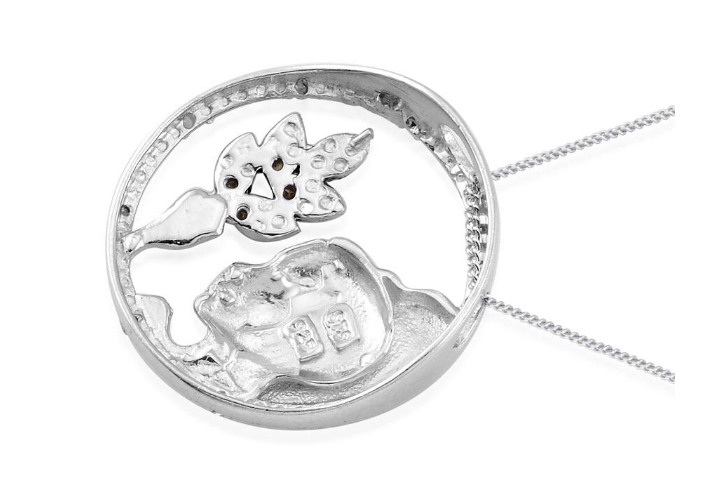 Zodiac Virgo Green & White Diamond Necklace