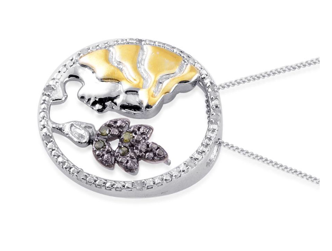 Zodiac Virgo Green & White Diamond Necklace