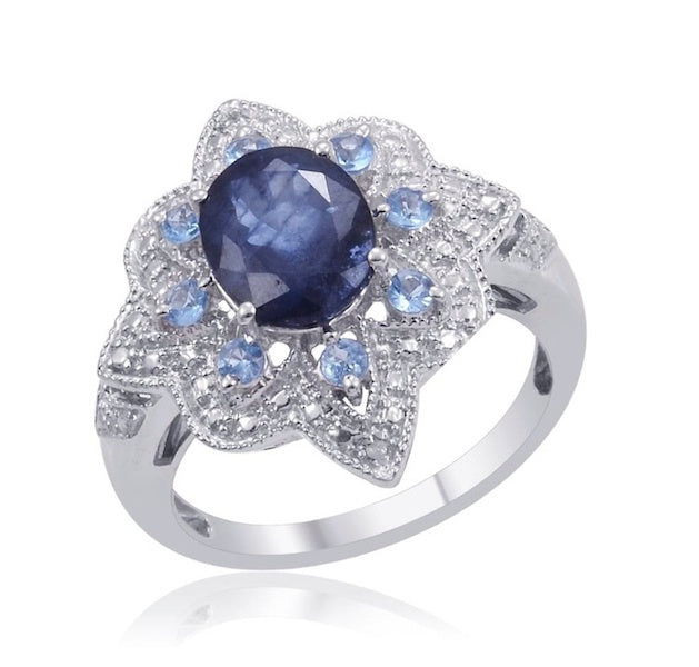 Kanchanaburi Blue Sapphire & Electric Blue Topaz Ring