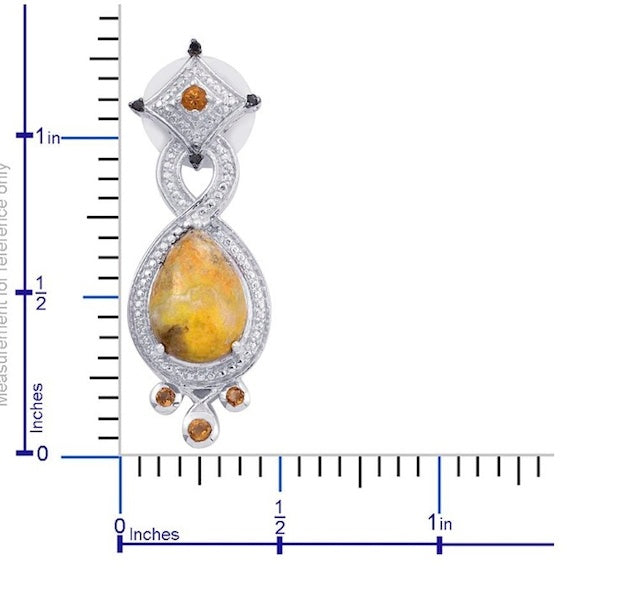 Bumble Bee Jasper Citrine & Black Diamond Earrings