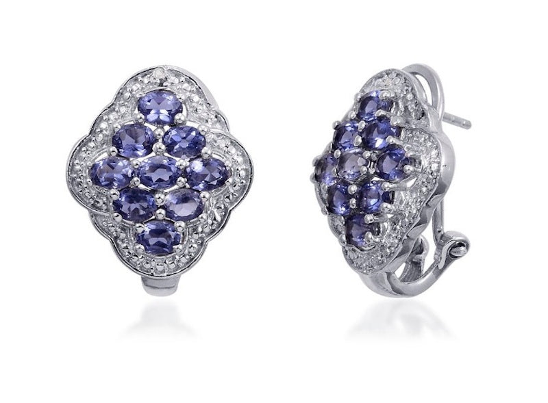 Catalina Kyanite & Diamond Omega Closure Earrings