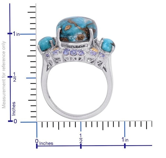 Mojave Blue Turquoise and Tanzanite Ring