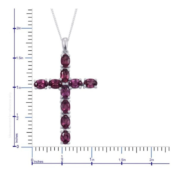 Orissa Rhodolite Garnet Silver Pendant With Chain