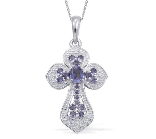 Catalina Iolite Silver Pendant With Chain
