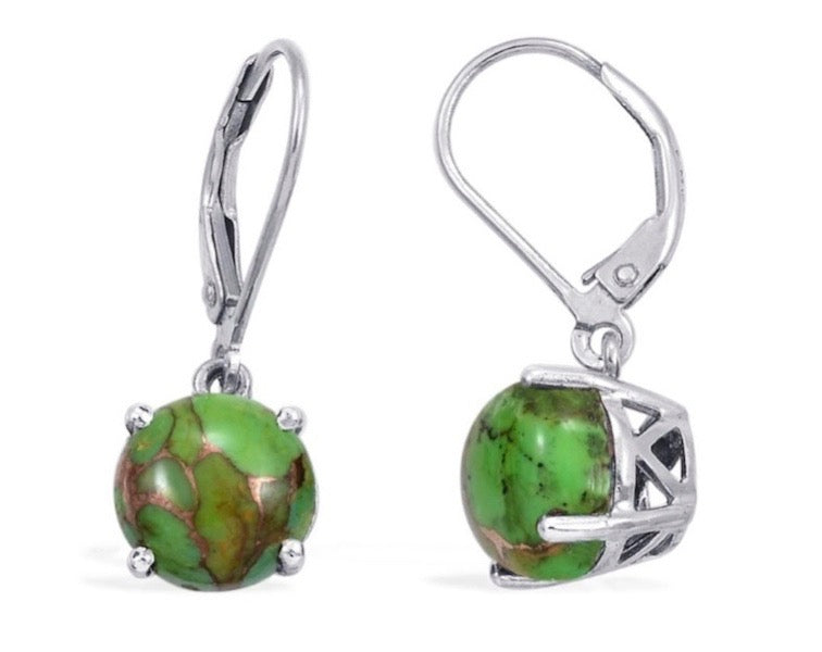 Mojave Green Turquoise Earrings